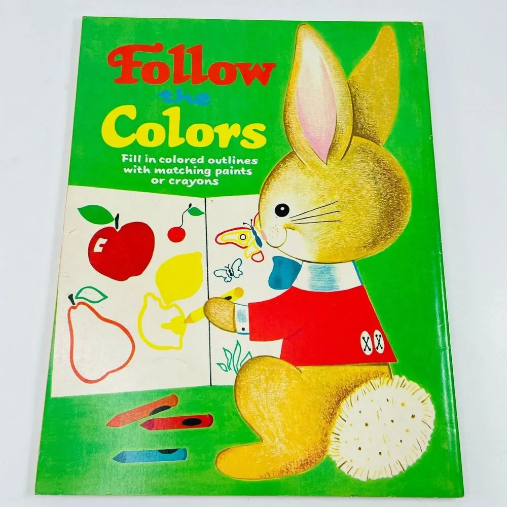Follow the Colors Stang 1964 Illustrated Children's Whitman Coloring Book Unused